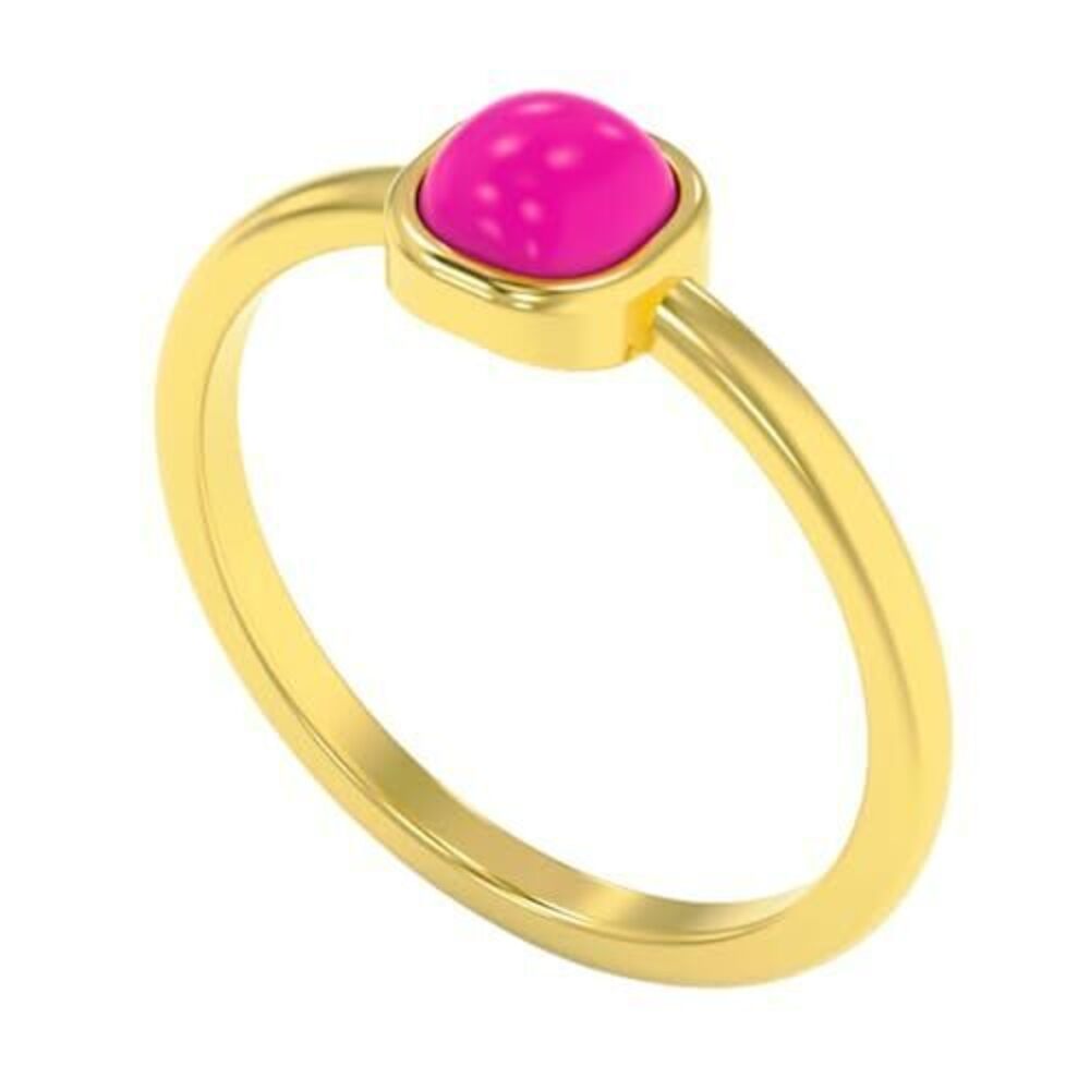 1397 Dainty Gemstone Ring – 925 Sterling Silver 18K Gold Plated Square